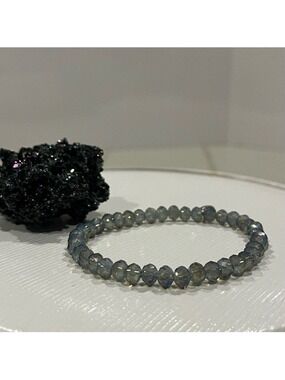 Tocara Light Blue Beaded Bracelet Stainless Steel 7”